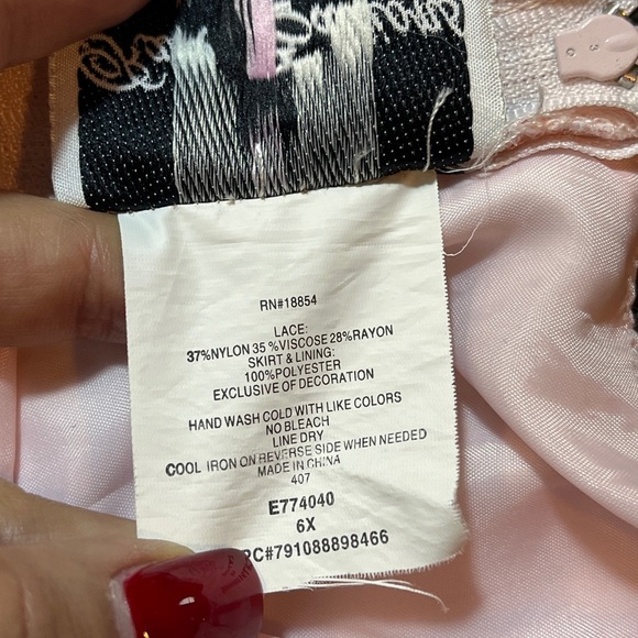 Rare Editions Pink Pleated A-Line Floral Formal Sundress 6X - Picture 8 of 8